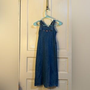 Girls Vintage denim jumper dress size 8